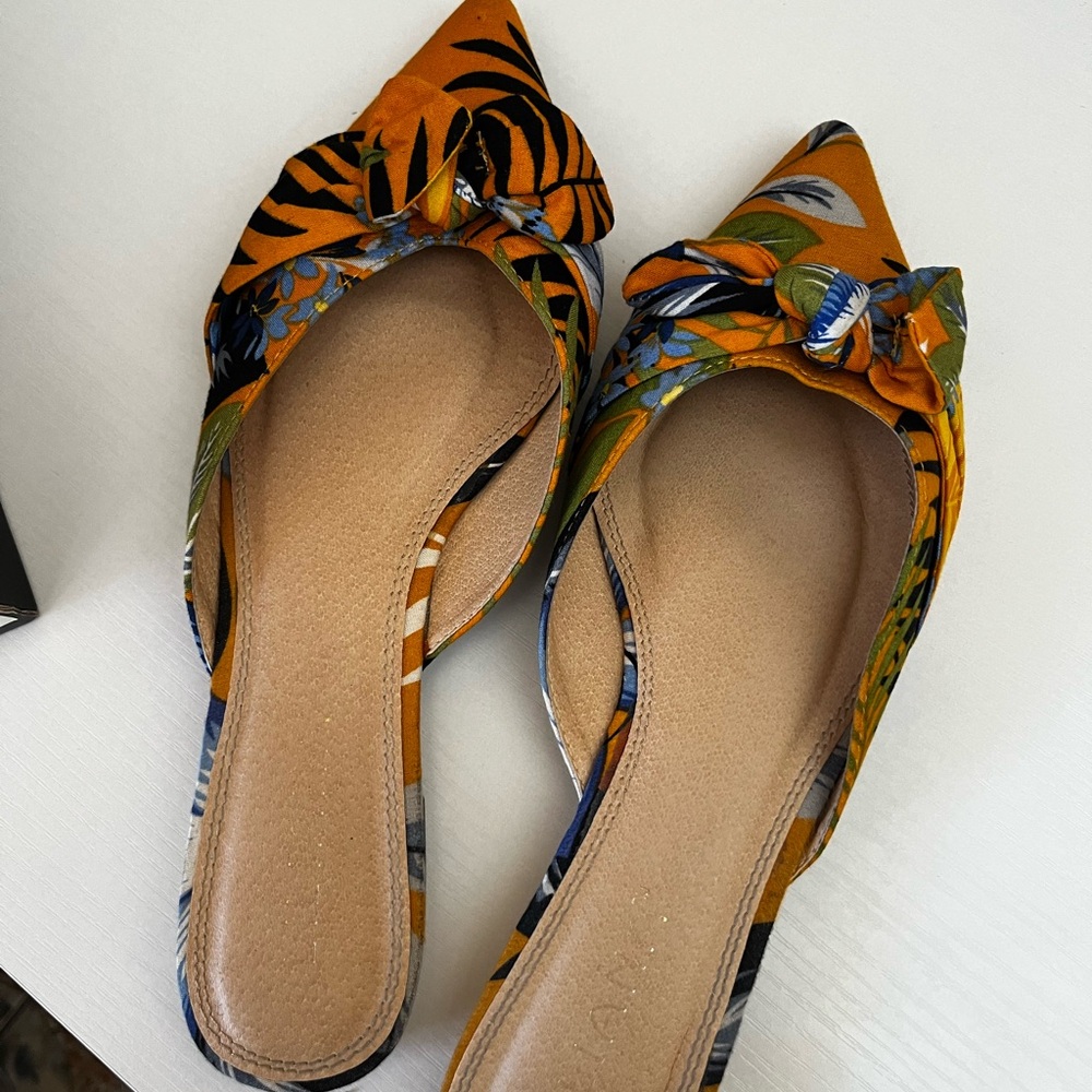 Floral Orange Women's Mules